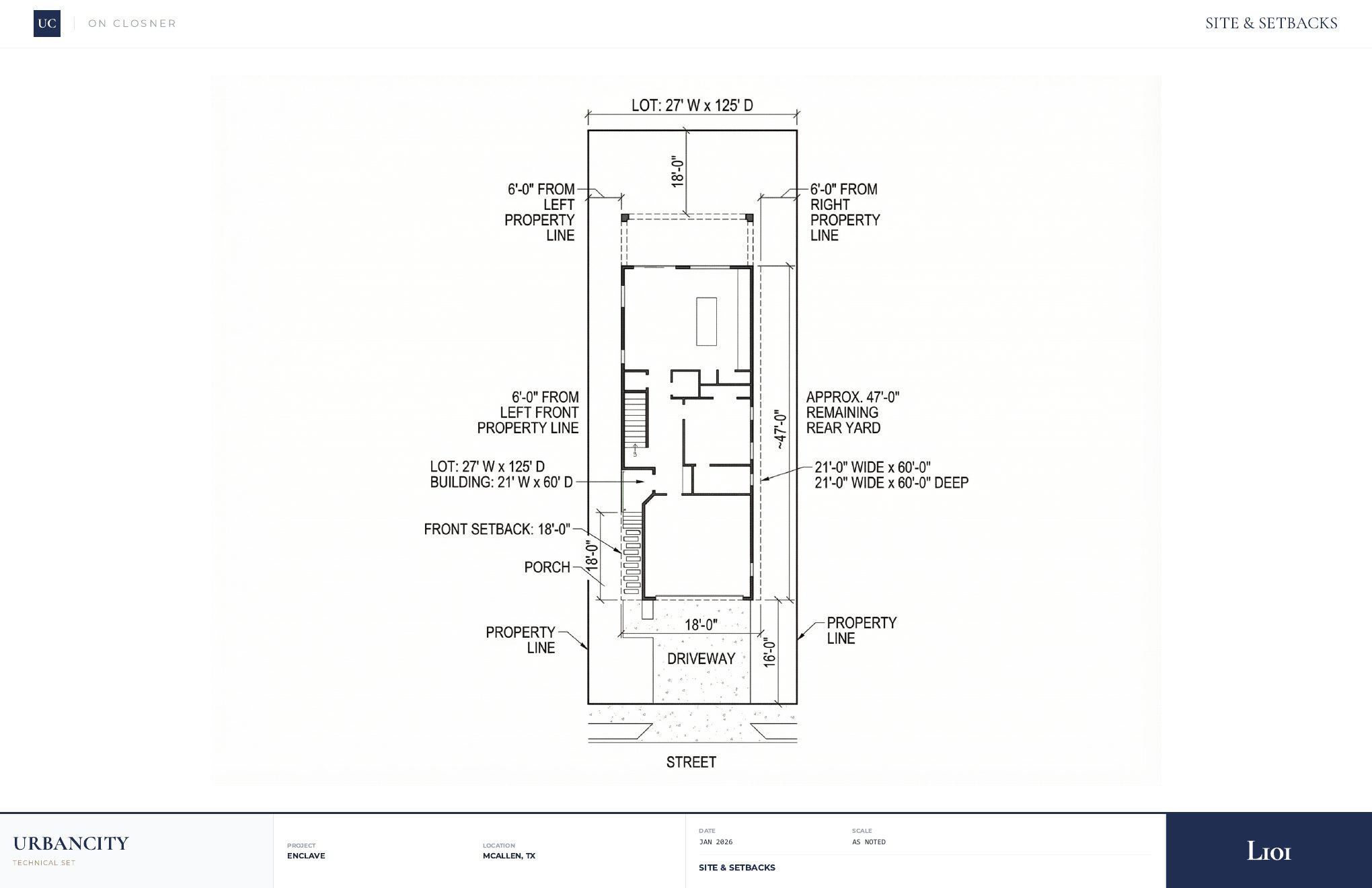 Site & Setbacks Plan